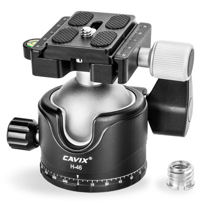 Picture of CAVIX Tripod Ball Head with 1/4" Arca Swiss Quick Release Plate Aluminium Tripod Ball Head Mount Large Ball