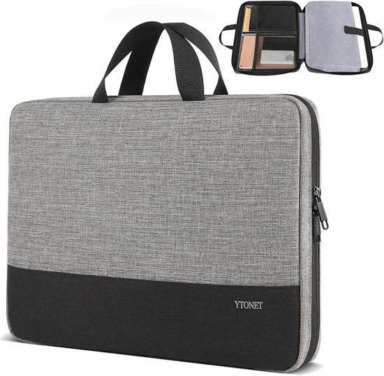 Picture of Ytonet Laptop Sleeve Case 13 13.3 Inch, TSA Slim Laptop Cover with Handle, Water Resistant Business Travel Carrying Case Compatible with MacBook Air MacBook Pro HP Dell Lenovo Notebooks, Grey