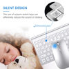 Picture of TopMate Wireless Keyboard and Mouse Ultra Slim Combo, 2.4G Silent Compact USB Mouse and Scissor Switch Keyboard Set with Cover, 2 AA and 2 AAA Batteries, for PC/Laptop/Windows/Mac - Silver White