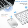 Picture of TopMate Wireless Keyboard and Mouse Ultra Slim Combo, 2.4G Silent Compact USB Mouse and Scissor Switch Keyboard Set with Cover, 2 AA and 2 AAA Batteries, for PC/Laptop/Windows/Mac - Silver White