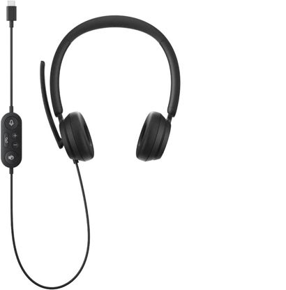 Picture of Microsoft Modern USB-C Headset - Wired Headset,On-Ear Stereo Headphones with Noise-Cancelling Microphone, USB-C Connectivity, in-Line Controls, PC/Mac/Laptop - Certified Teams,Black