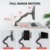 Picture of KOORUI Single Monitor Mount, Rotation, Swivel, Tilt, Adjustable Gas Spring Monitor Arm Fits 17-32inch, 4.4-19.8lbs Monitor, Monitor Stand for Desk with C-clamp/Grommet Mounting Base