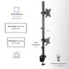 Picture of VIVO Dual Vertically Stacked Monitor Desk Mount, Extra Tall Adjustable Stand for 2 Ultrawides up to 34 inches, 22 lbs Capacity, Black, STAND-V002T