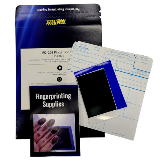 Picture of FD-258 Fingerprint Kit: Five Cards, Ink and Directions for use (Full)