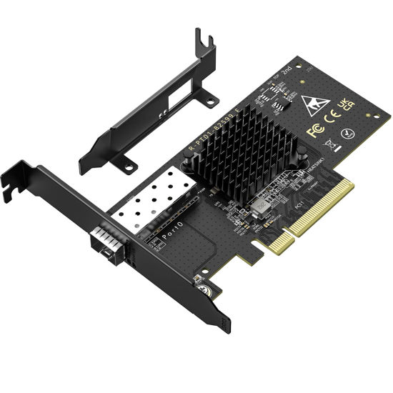 Picture of 10Gb SFP PCIe Network Card with Intel 82599(X520-DA1) Controller, VIMIN 10G Ethernet Adapter NIC with Single 10Gbps SFP+ Port, Compatible Express PCIe X8 & X16, Support Windows 7/8/10/11/Linux/VMware