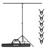 Picture of NEEWER T-Shaped Background Backdrop Support Stand Kit, 8.5ft/2.6m Tall Adjustable Tripod Stand and 5ft/1.5m Wide Crossbars with 6 Spring Clamps and 1 Carrying Bag for Studio Photo Video Photography