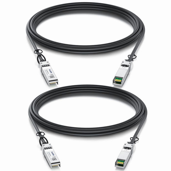 Picture of 2-Pack 1m/3.28ft 10G Direct Attach Copper Cable, SFP+ Passive Twinax DAC Cable for Cisco SFP-H10GB-CU1M, Ubiquiti, Arista, D-Link, Huawei, Intel, Meraki, Mikrotik, Netgear, TP-Link etc.