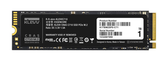 Picture of KLEVV CRAS C710 1TB M.2 NVMe PCIe Gen3x4 Internal SSD up to 2100MB/s (K01TBM2SP0-C71)