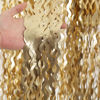 Picture of 4 Pack Wavy Champagne Gold Metallic Tinsel Foil Fringe Curtains Backdrop - 3.3X6.6ft Foil Fringe Backdrop for Parties | Door Streamers for Birthday | Photo Booth Backdrops Party Decor