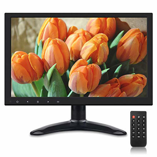 Picture of TOGUARD 12" inch IPS TFT Monitor HD 1920x1080 Small Portable Display Screen USB/HDMI/VGA/AV/Micro SD Card Slot PC CCTV Security Camera, Built-in Hi-Fi Speaker, Remote Control, Touch Button