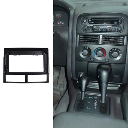 Picture of WEEVOO Navigation Panel Frame Trim Double Din Radio Stereo Bezel 9 inch for Jeep Grand Cherokee 1999-2004 Installation Dash Kit Black