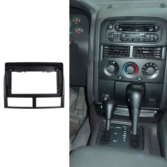 Picture of WEEVOO Navigation Panel Frame Trim Double Din Radio Stereo Bezel 9 inch for Jeep Grand Cherokee 1999-2004 Installation Dash Kit Black