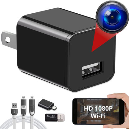 Picture of ALPHA TECH Spy Camera Wireless Hidden WiFi Camera with Remote View - HD 1080P - Best Spy Camera Charger - Spy Camera Wireless - USB Hidden Camera - Premium Security Camera - Hidden Cam - iOS Android