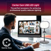 Picture of Camera Light for Computer - Video Conference Lighting, Ring Light for Computer Monitor, Podcast Lighting, Light for Zoom, Microsoft Teams, Streaming Twitch, Standing USB LED Ring Light - Center Cam