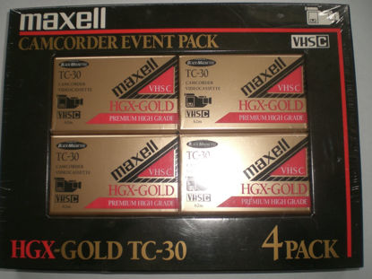 Picture of MAXELL HGX-GOLD VHS-C TC-30 4 PACK