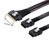 Picture of xiwai PCI-E Ultraport Slimline SAS Slim 4.0 SFF-8654 8i 74pin to Dual SFF-8087 Mini SAS Cable PCI-Express