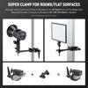 Picture of NEEWER Super Clamp with 6" Extension Arm, 5/8" Stud, 2.4" Jaw Grip Heavy Duty Crab Pole Clamp for Round Pipe Flat Surface, for Photography Studio Camera Lighting Mounting, Max Load 33lb/15kg