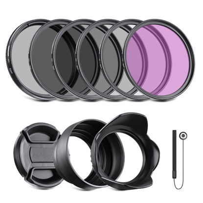 Picture of NEEWER 82mm ND Filter Pack and Lens Accessories, ND2 ND4 ND8 UV FLD CPL Filter Kit with Lens Cap