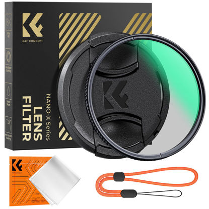 Picture of K&F Concept 67mm Circular Polarizer Lens Filter with Filter Cap Cleaning Cloth Optical Glass Ultra Slim Polarizing CPL Filter with 28 Multi-Layer Coatings for Camera Lenses (Nano-X Series)