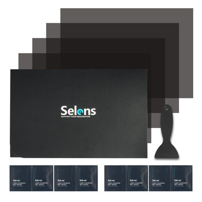 Picture of Selens 4Pcs Non-Stick Polarizing Filter 7.8x11.8inches Polarized Film for Physics Education, Experiments, Photography