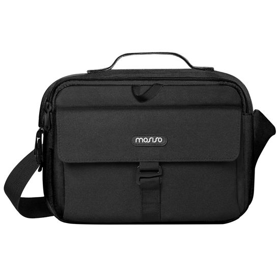 Picture of MOSISO Camera Bag Case, DSLR/SLR/Mirrorless Photography Camera Messenger Bag Compact Crossbody Padded Camera Shoulder Bag with Rain Cover Compatible with Canon/Nikon/Sony Camera, Lenses, Black