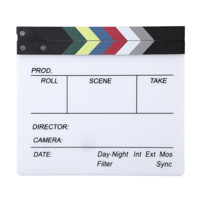 Picture of JUOPZKENN Clap Board for Filming, Film Slate, Film Equipment for Movies, Film Clap Board, Director Filming Clapper Board Clapboard Photo Prop for Decoration(30x27cm / 11.81x10.63in)