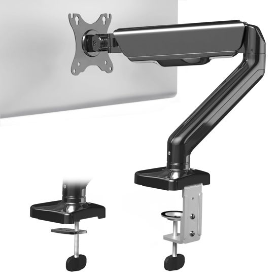 Picture of VIVO Single Monitor Height Adjustable Counterbalance Pneumatic Arm Desk Mount Stand, Classic, Universal VESA Fits Screens up to 32 inches, STAND-V001O