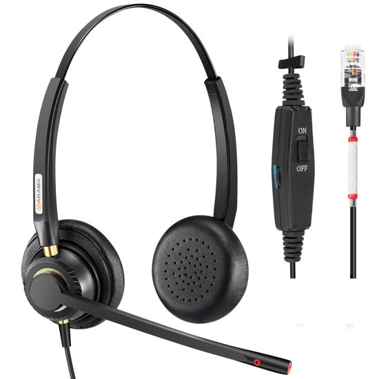 Picture of Arama Cisco Phone Headset with Noise Canceling Microphone Mute Switch Telephone Headset Compatible with Cisco IP Phones: 6941, 7841, 7861, 7941, 7942, 7945, 7960, 7961, 7962, 7965, 8811, 8841, 8845