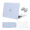 Picture of MOSISO Compatible with MacBook Air 13 inch Case 2024 2023 2022 M3 A3113 M2 A2681 Touch ID, Plastic Hard Shell&Keyboard Cover&Screen Film&Type C Adapter for MacBook Air 13.6 inch Case, Pastel Blue