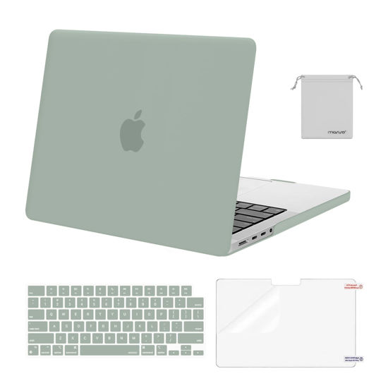 Picture of MOSISO Compatible with MacBook Pro 14 inch Case 2024 2023 2022 2021 Release M3 A2918 A2992 M2 A2779 M1 A2442 Pro Max, Plastic Hard Shell&Keyboard Cover&Screen Protector&Storage Bag, Antique Green