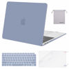 Picture of MOSISO Compatible with MacBook Air 13 inch Case 2022, 2021-2018 Release A2337 M1 A2179 A1932, Plastic Hard Shell&Keyboard Cover&Screen Film&Storage Bag for MacBook Air 13.3 inch Case, Lavender Gray