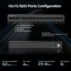 Picture of MokerLink 16 Port Gigabit Ethernet Switch, Fanless Metal Unmanaged Plug and Play Network Switch