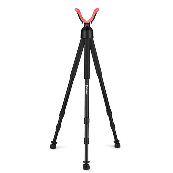 Picture of Zeadio Tripod Rest with High Density Foam Grip, Twist-Style Locking Leg, and Non-Marring V-Yoke Rest Head for Outdoor Activities