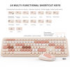 Picture of Wireless Keyboard and Mouse Combo, Colorful Ergonomic Full Size Retro Low-Noise Keyboard with Cute keycaps, Compatible with Windows, PC, Perfer for Home and Office Keyboards (Brown)