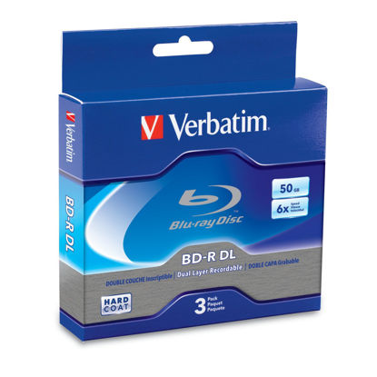 Picture of Verbatim BD-R 50GB 6X Blu-ray Recordable Media Disc - 3 Disc Jewel Case Box - 97237