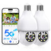 Picture of Jqimn Light Bulb Security Camera, 5G/2.4GHz WiFi Lightbulb Security Cameras Wireless Outdoor for Home Security, Two Way Talk,Color Night Vision, Outdoor Bulb Camera Wireless Work with Alexa (2Pcs)