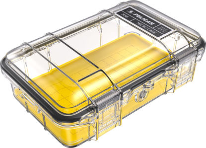 Picture of Pelican M50 Micro Case - Waterproof Case (Dry Box, Field Box) for iPhone, GoPro, Camera, Camping, Fishing, Hiking, Kayak, Beach and more (Yellow/Clear)