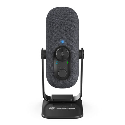 Picture of JLab Go Talk USB Microphone, Black, USB-C Output, Cardioid or Omnidirectional, 96k Sample Rate, 20Hz, 20kHz Frequency Response, Volume Control and Quick Mute, 3.5mm AUX, Plug and Play