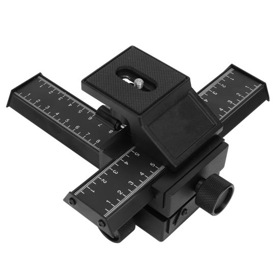 Picture of 4 Way Macro Focusing Rail Slider, Aluminum Alloy Macro Focusing Rail Silder with Quick Release Plate for Digital SLR Camera Photography