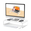 Picture of Beimu Acrylic Monitor Stand Riser Acrylic Laptop Stand Riser PC Holder Clear Computer Monitor Stand for Desk White Laptop Stand for Desk Compatible with iMac MacBook All Notebooks