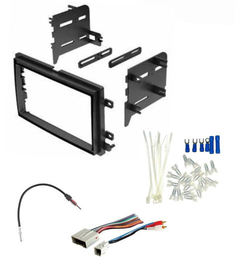 Picture of Double DIN Car Stereo Radio Install Dash Kit, Wire Harness, and Antenna Adapter Made for Ford: 2004-2008 F-150 (2004 No Heritage), 2005-2010 Super Duty F-250/350/450/550 -Includes Subwoofer Wire