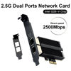 Picture of 2.5G Dual Port PCIe Ethernet Network Adapter to 2.5 Gigabit RJ45 LAN WiFi Card NIC Compatible with Intel I226 2500Mbps for Windows/Mac OS