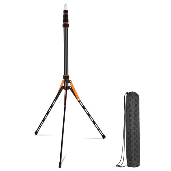 Picture of Portable Travel Light Stand 86.6in / 2.2m Sturdy Aluminum Alloy Light Weight Tripod Light Stand with Carry Bag for Photography Studio Outdoor Shooting Speedlight Flash Reflector Ring Light