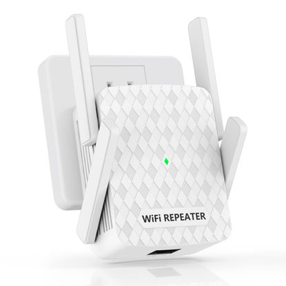 Picture of WiFi Extender Signal Booster, Internet Wireless Repeater for Home Coverage up to 10000sq.ft and 35 Devices, 1200Mbps WiFi Booster with Ethernet Port, Dual Band 2.4G/5G, 4 Antennas