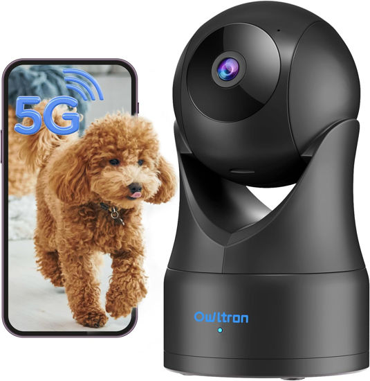 Picture of owltron Indoor Security Camera 5MP, 360 Camera for Home Security with Motion Detection, 2.4G/5GHz WiFi Camera with Night Vision & 2-Way Audio, Compatible with Onvif/NVR/Alexa