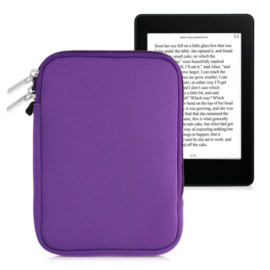 Picture of kwmobile Neoprene e-Reader Pouch Size 6" eReader - Universal eBook Sleeve Case with Zipper - Violet