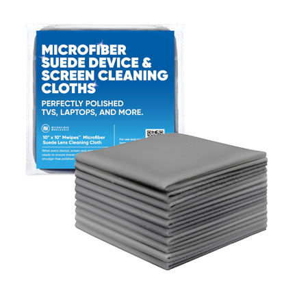 Picture of Premium Screen Cleaning Cloth by Microfiber Wholesale | Gray | 10”x10” | 10pk | Soft Microfiber Suede | Mid-Size Reusable | No Lint Scratch-Free Durable | TVs Laptops Monitors