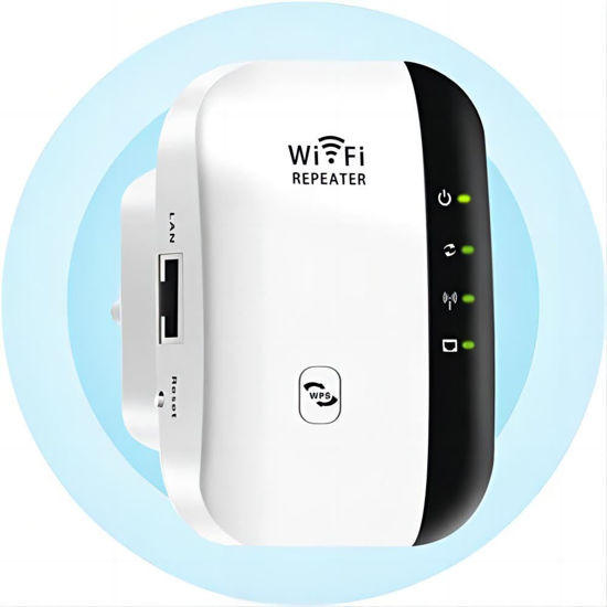 Picture of WiFi Extender, Home WiFi Signal Booster, WiFi Repeater with Ethernet Port, one-Click Access Point Setup, Gaming Speed and Network Without lag - Smooth White (White)