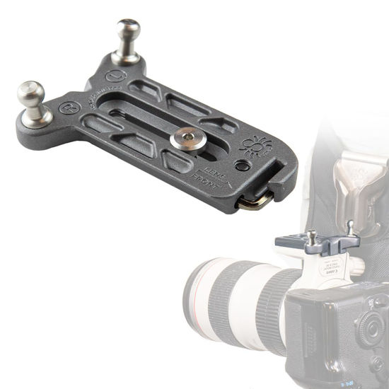 Picture of SPIDER HOLSTER - SpiderPro Lens Collar Plate V2 for Any Spider Camera Holster System Featuring Left and Right Side Spider Anti-Twist Camera Pins - Attaches Securely to Lens Collar Mount