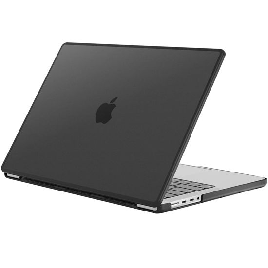 Picture of ProCase for MacBook Pro 16 Inch 2023 2022 2021 (M3 A2991 /M2 A2780 /M1 A2485), Translucent Hard Shell Cases Shockproof Cover for MacBook Pro 16" -Black